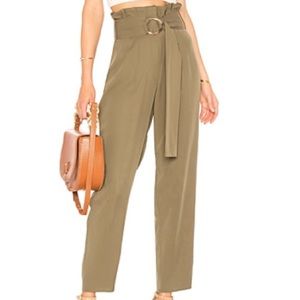 Tularosa high waisted green linen pants